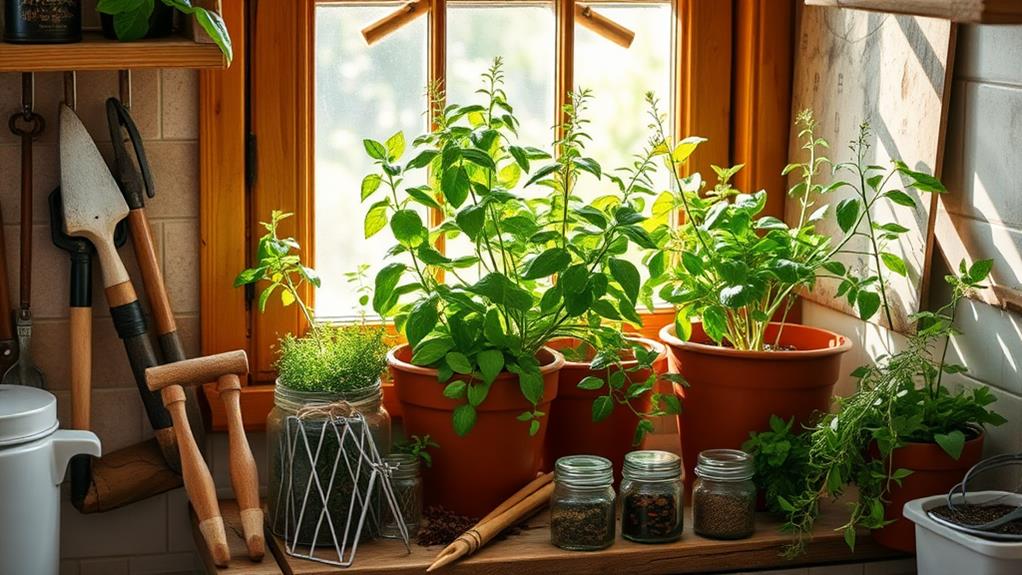 homegrown culinary herb plants