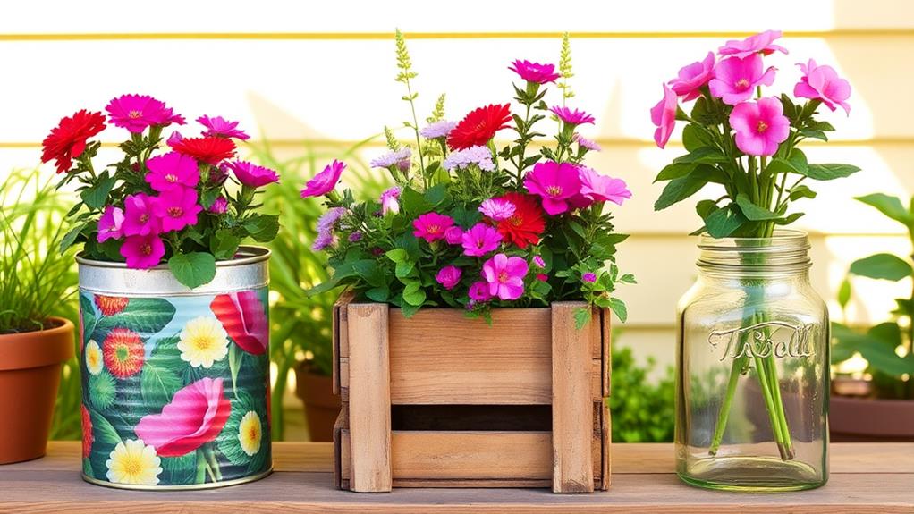 repurposed sustainable plant containers