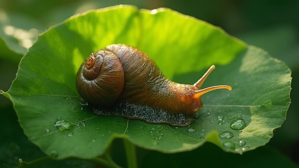 slug resting on foliage