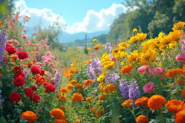 vibrant flora in gardens