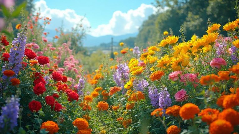 vibrant flora in gardens
