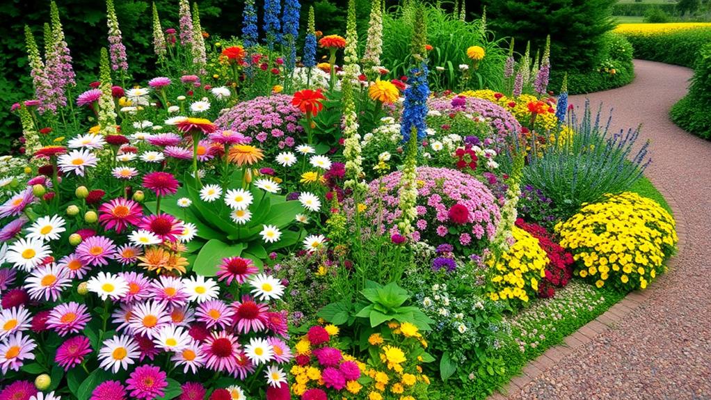 year round floral bed design